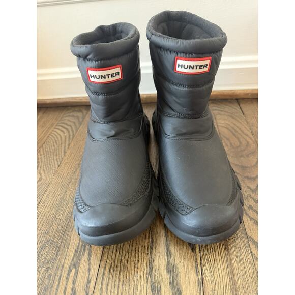 Hunter Intrepid Insulated Warm Snow Short Womens Boots Black US Sz 9 NEW $165 - Picture 2 of 11